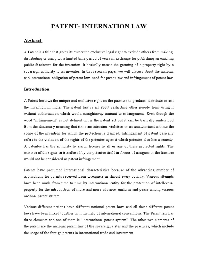 Sheetal Patent Ipr Pdf Patent Patent Infringement