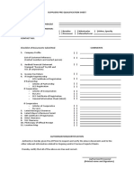 Supplier Pre-Qualification Sheet