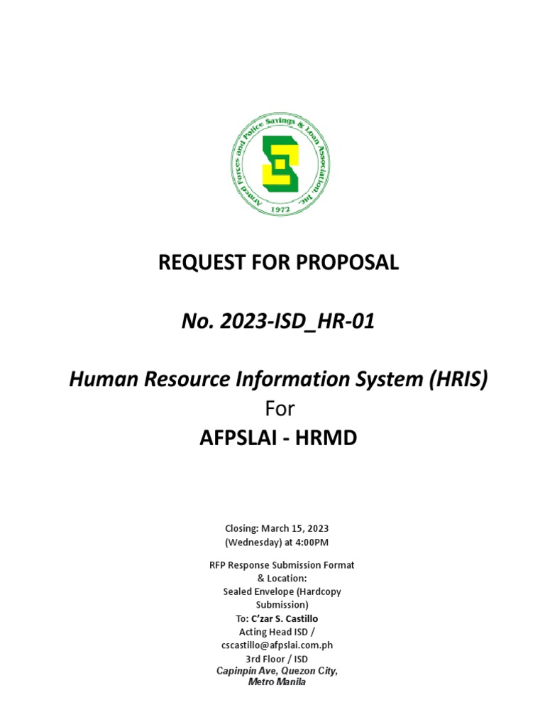 HR Software Request For Proposal (RFP) | PDF | Recruitment | Request ...