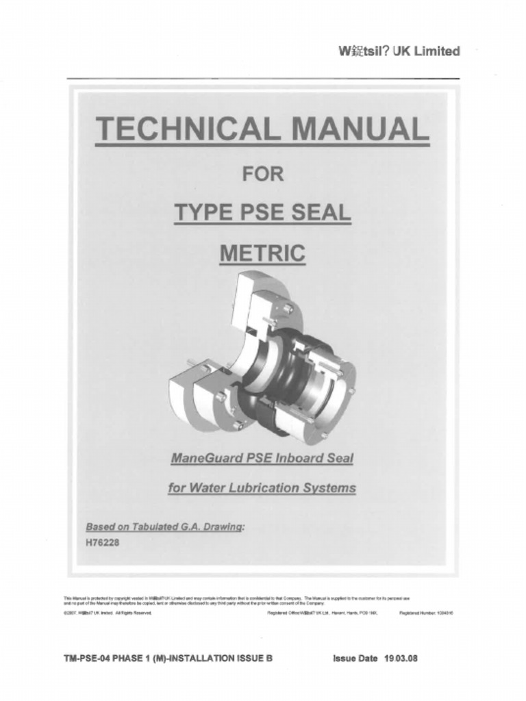 Wartsila Shaft Seal PSE Manual PDF
