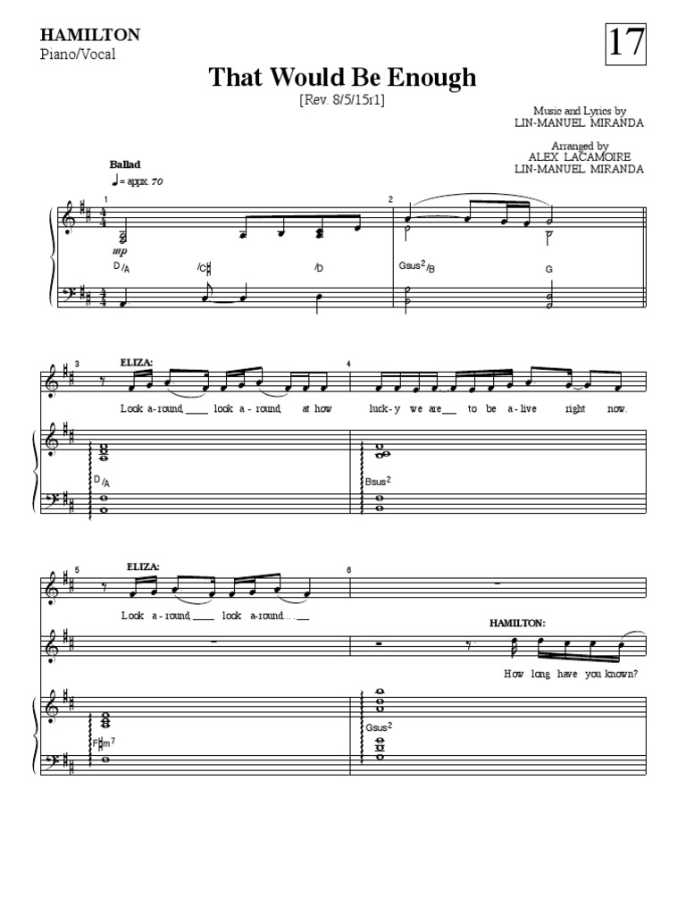 That Would Be Enough Hamilton Pdf