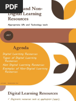 Digital and Non Digital Learning Resources