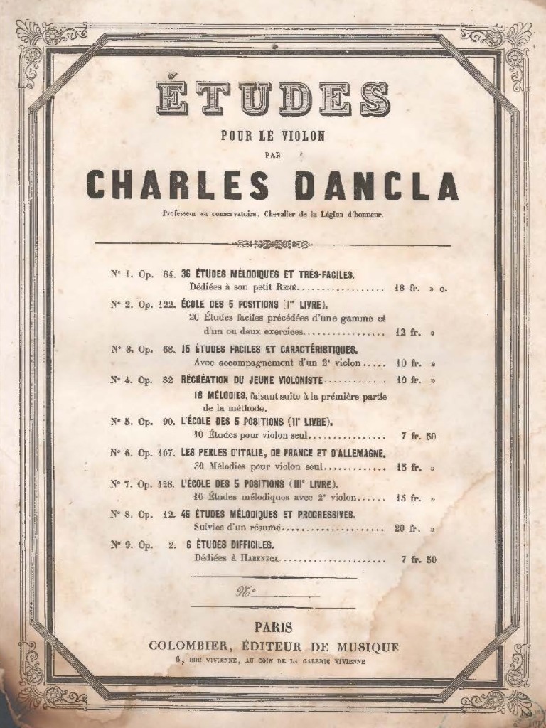 Dancla - 36 Études Pour Violon, Op.84 | PDF