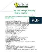 Oracle SQL and PLSQL Training Course Syllabus