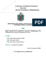 Analisis de Resultado de La Finca Ganadera Tres Marias