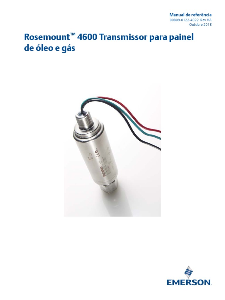 Manual de Referência Rosemount 4600 Transmissor para Painel de Óleo e