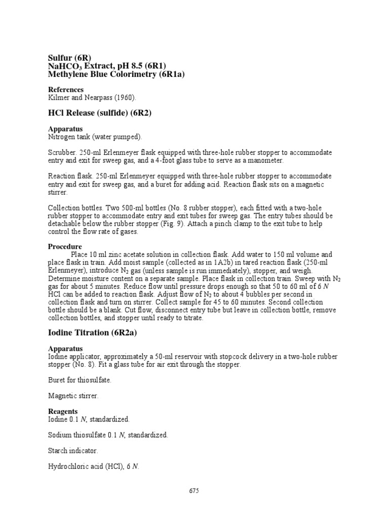 Sulfuros en suelo rebecca burt soil survey laboratory methods manual
