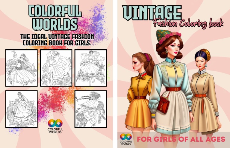 Vintage Coloring Book Cover | PDF