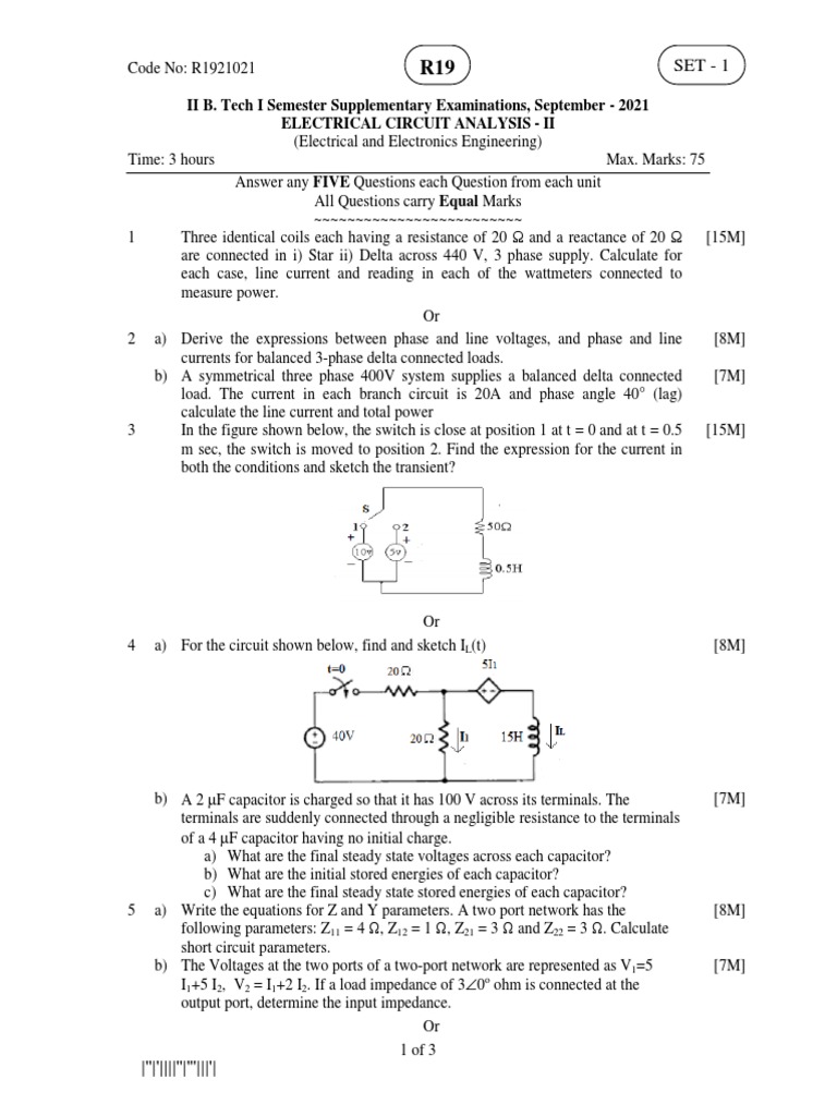 ELECTRICAL CIRCUIT ANALYSIS II SEPT 2021 PDF