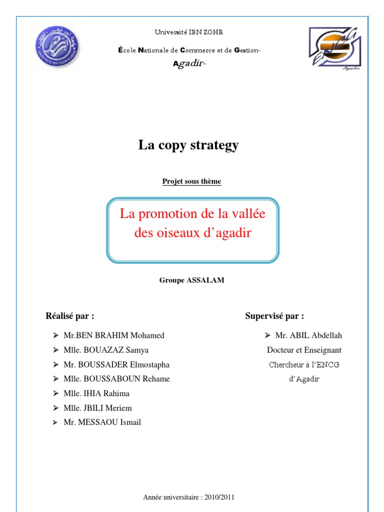 La Copy Strategy PDF | PDF | Publicité | Tourisme