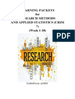 Learning Packets CRIM7 Research Methods & Applied Statistics