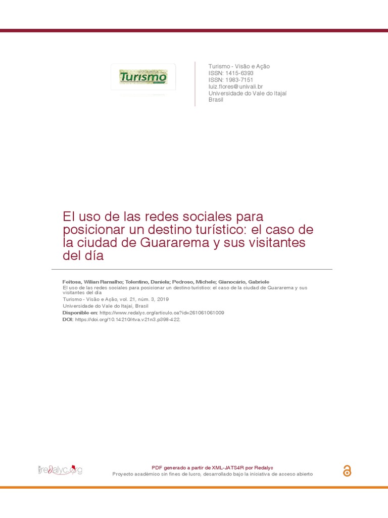 El Uso de Las Redes Sociales | PDF | Turismo | Internet