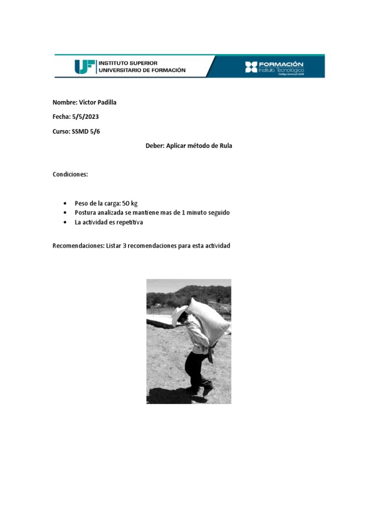 Ejemplo - Método Rula | PDF