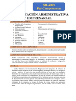 Silabo Documentacion Administrativa y Empresarial