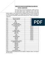 Acta de Inventario de Utiles Escritorio