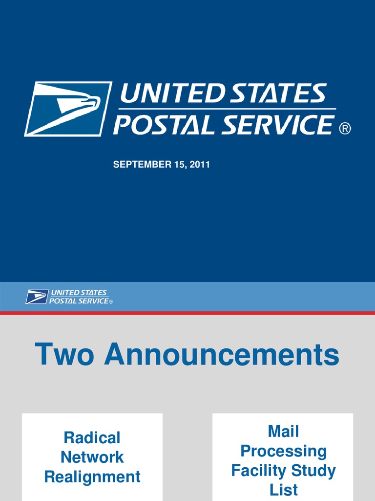 USPS Network Changes Presentation | PDF | United States Postal Service ...
