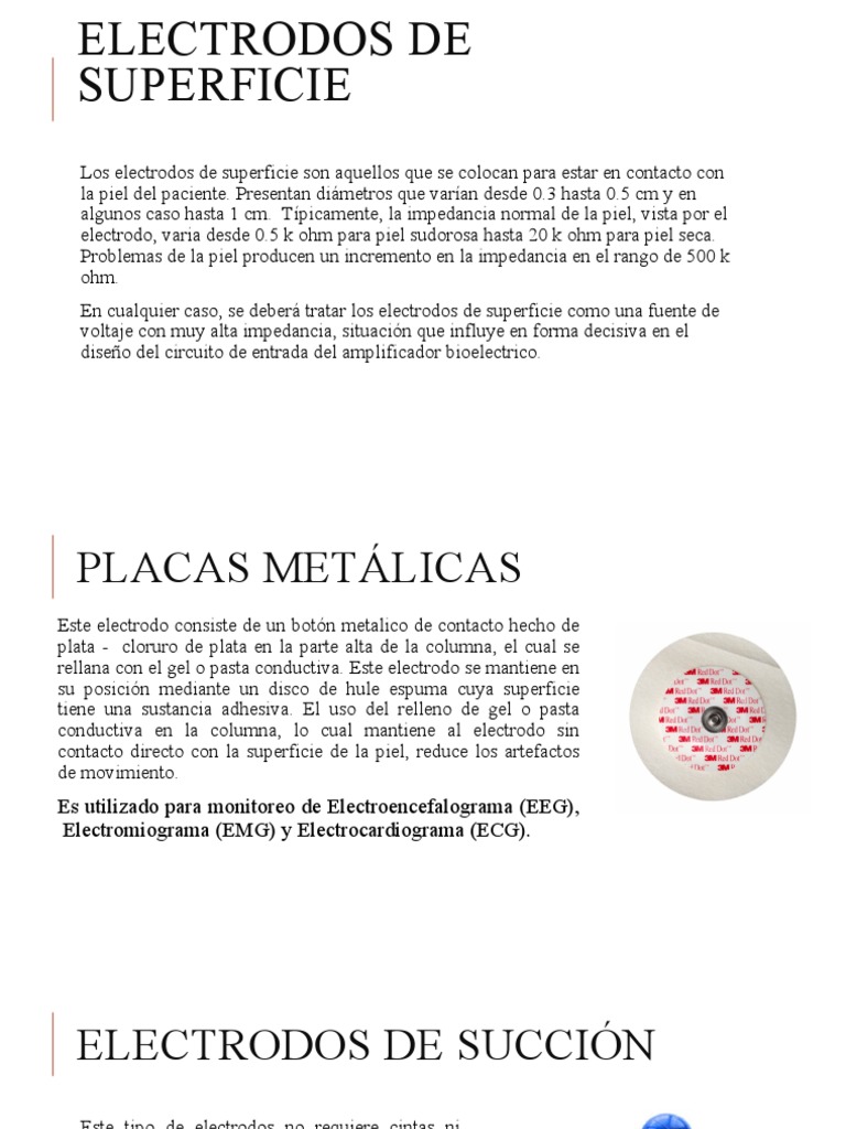 Tipos De Electrodos En Medicina PDF F sica Aplicada E 