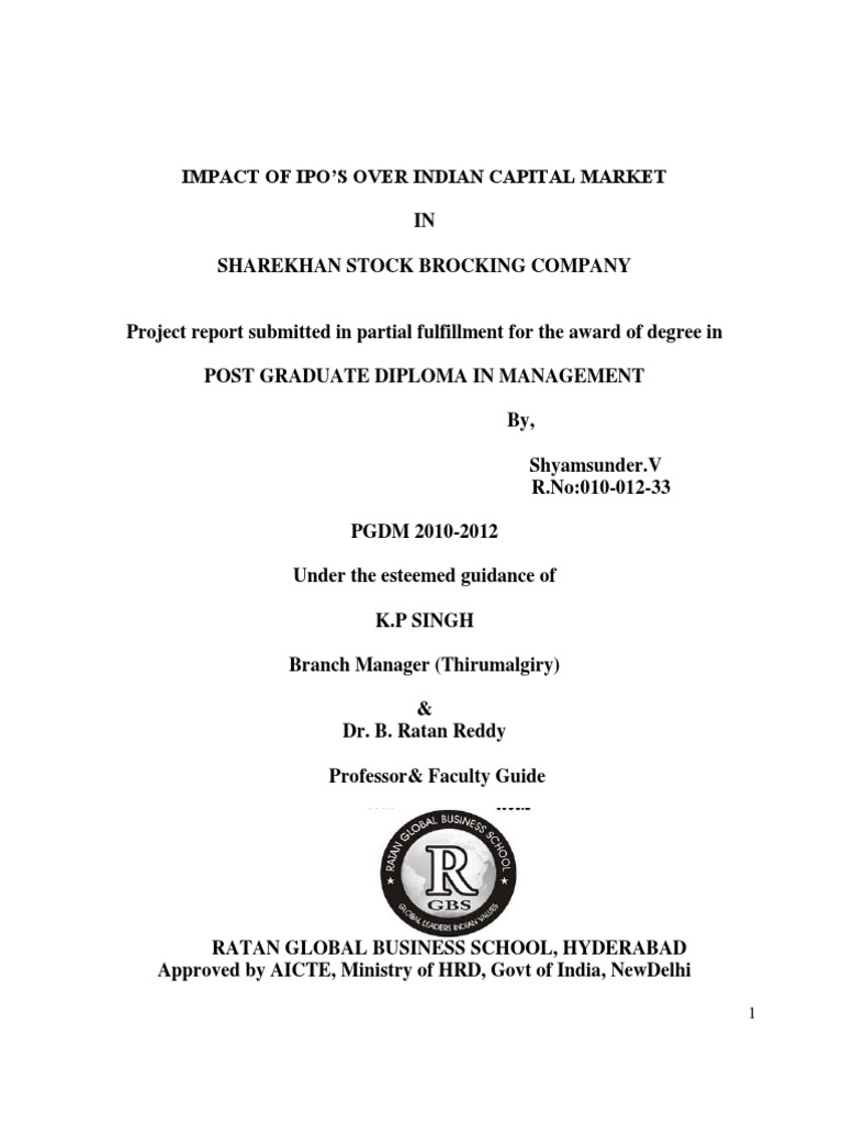 Impact of IPOs on Indian Market | PDF | Financial Markets | Securities ...