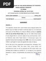 John Leon Kimario Vs Republic (Criminal Appeal No 54 of 2019) 2021 TZHC 2406 (10 February 2021)