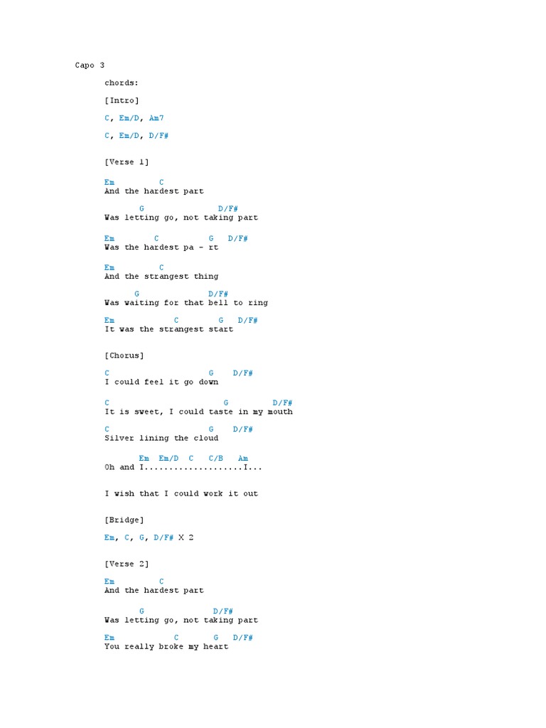 Coldplay Hardest Part PDF