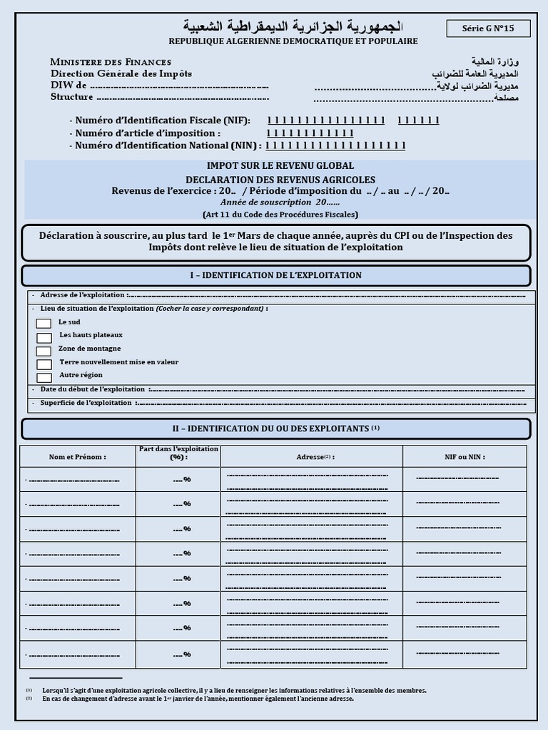 G15 IRG Revenus Agricoles FR | PDF
