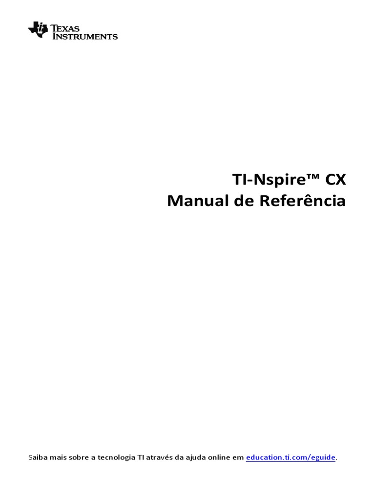 TI-Nspire Reference Guide PT | PDF