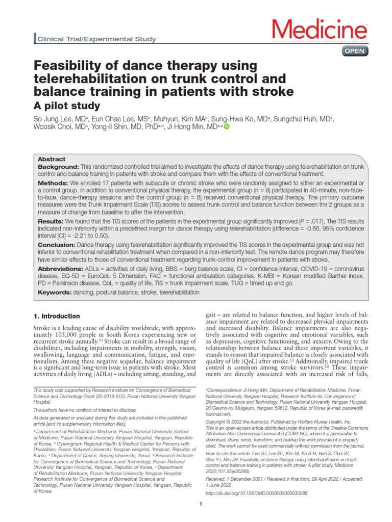 Telerehabilitation 5 | PDF | Physical Therapy | Balance (Ability)