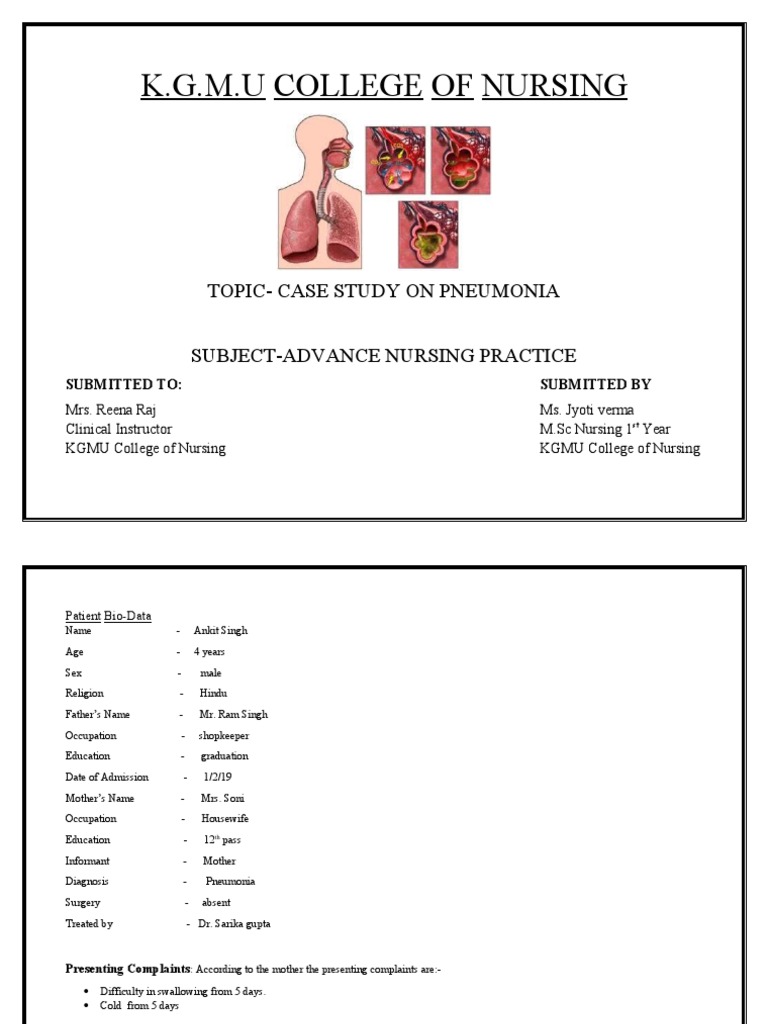PICU Case Study: Pediatric Pneumonia | PDF | Lung | Pneumonia
