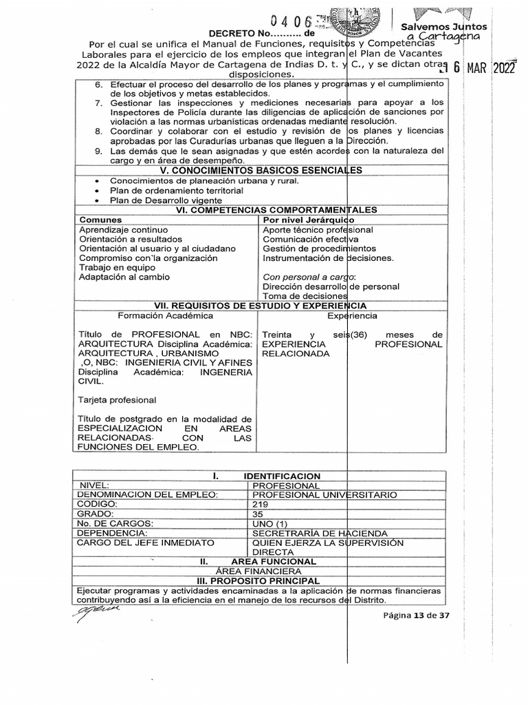 Manual de Funciones Cargo Hacienda PDF