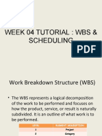 Week04 WBS and Scheduling