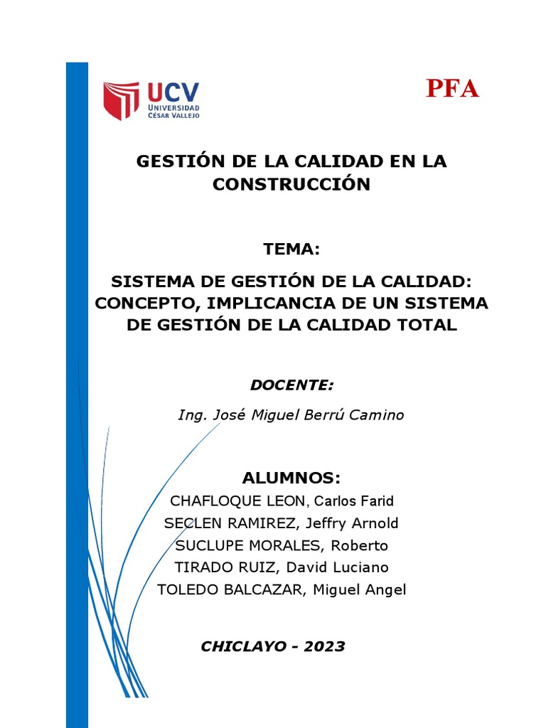 GRUPO 4 - Sistema de Gestion de La Calidad-Implicancia en Calidad Total ...