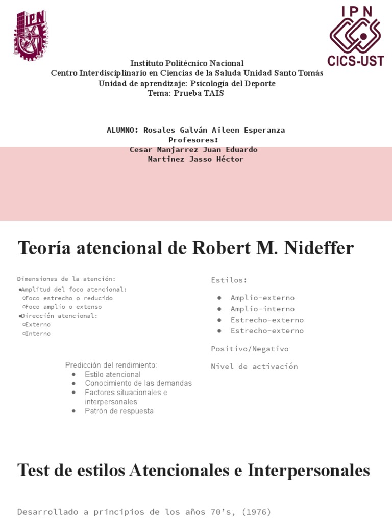 Prueba TAIS y Estilos Atencionales | PDF | Validez (Estadísticas ...