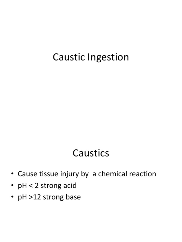 Caustic Ingestion Medicine Clinical Medicine