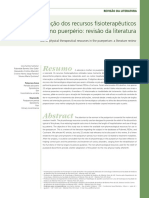 Resumo: Utilização Dos Recursos Fisioterapêuticos No Puerpério: Revisão Da Literatura