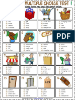 Shopping Vocabulary Esl Multiple Choice Tests For Kids