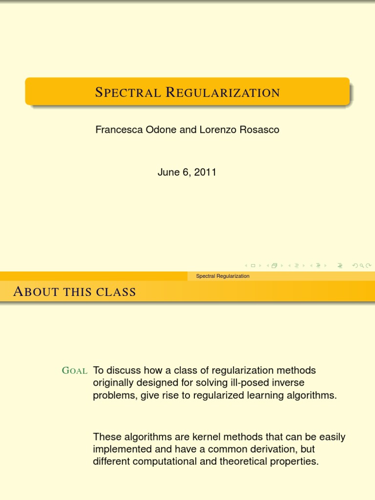 Spectral Regularization Techniques | PDF | Principal Component Analysis ...