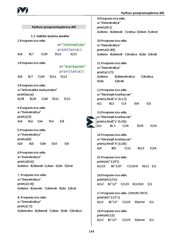 13. Python proqramlaşdırma dili | PDF