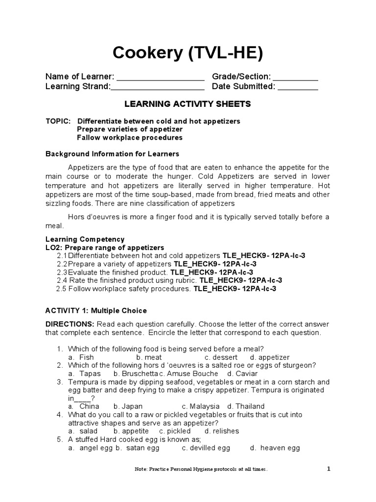 Las Appetizer Pdf Hors D Oeuvre Western Cuisine