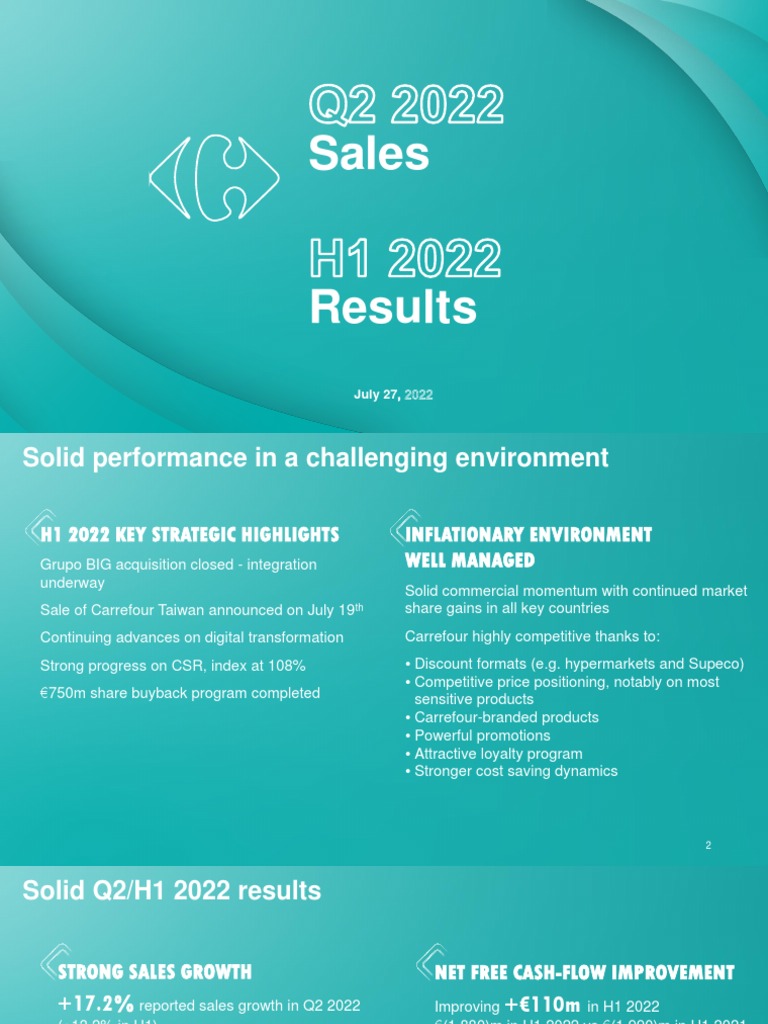 Carrefour H1 2022 Results Analysts Presentation (1) 2 PDF