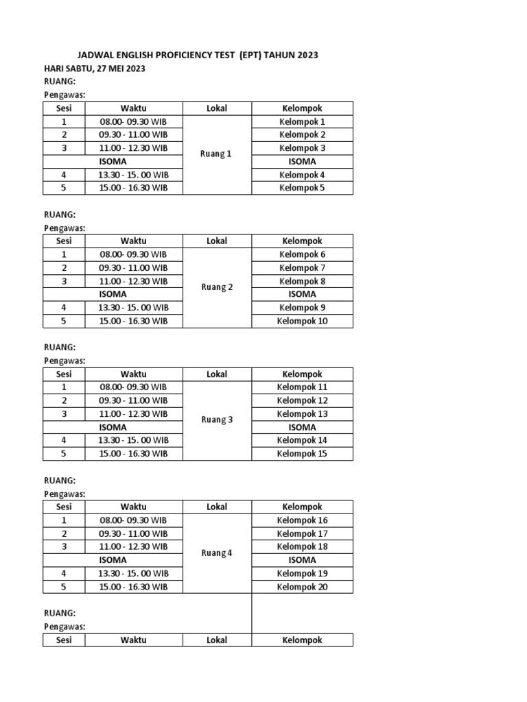 40kelompok Dan Ruang Tes Ept 2023 Pdf