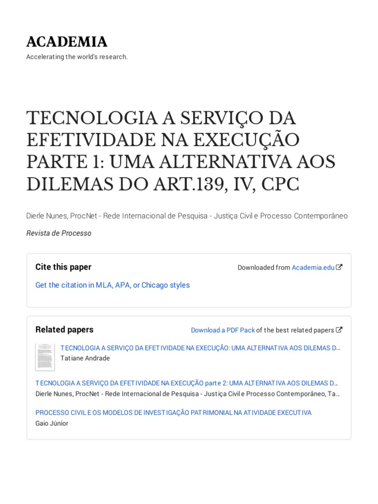 Artigo-Tecnologia A Servico Da Efetividade Na Execucao Parte 120200428 ...
