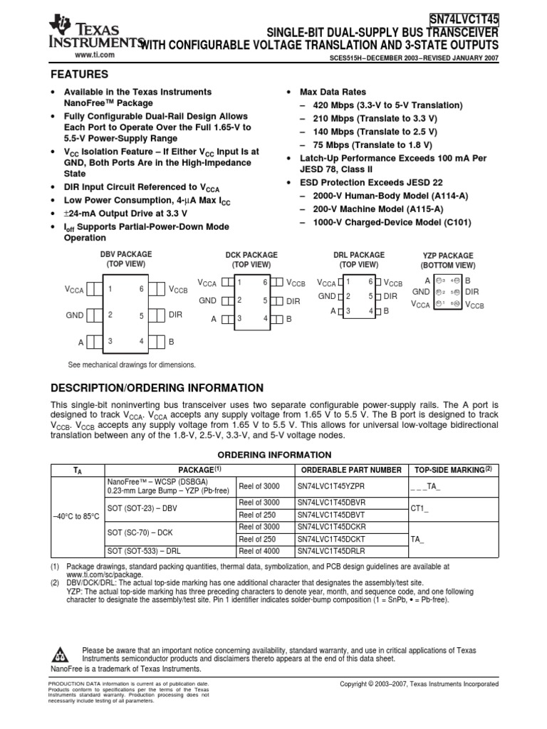SN74LVC1T45 | PDF