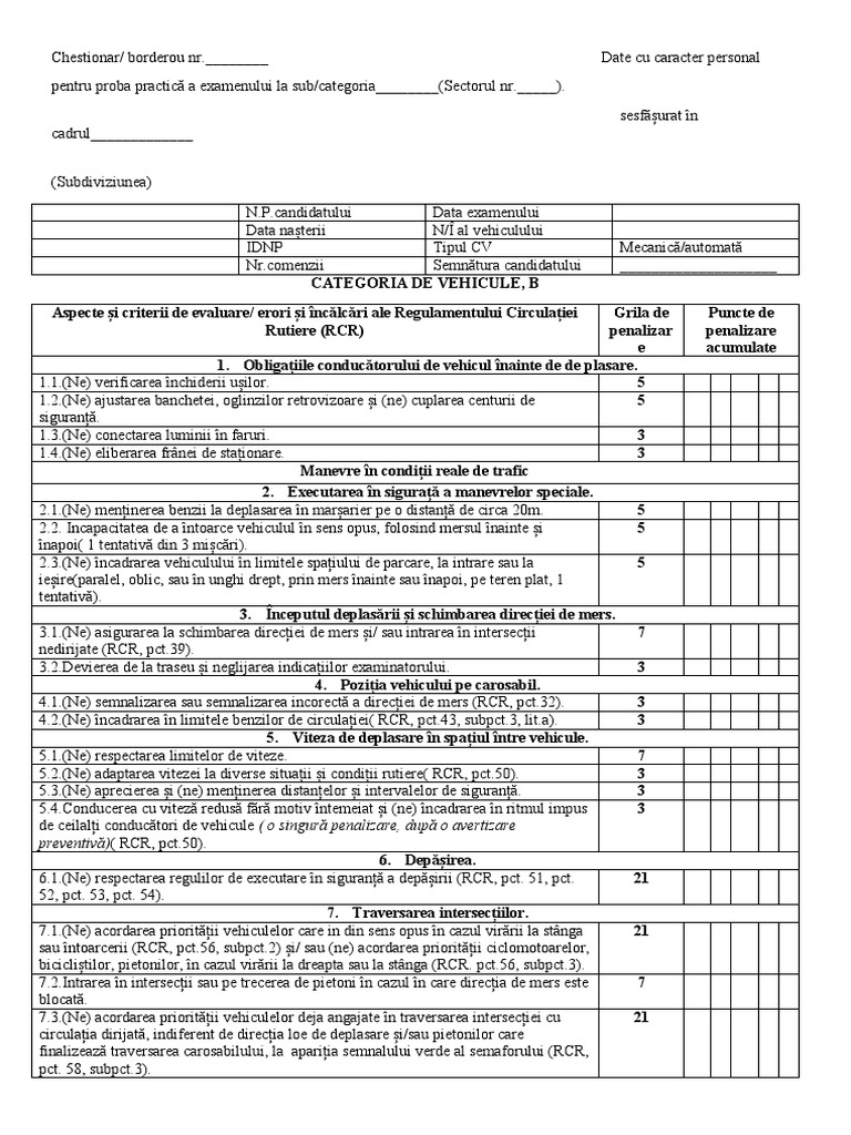 Borderou de Penalizare | PDF