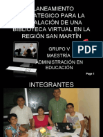 Planeamiento Estrategico para La Instalación de Una Biblioteca Virtual en La Región San Martín