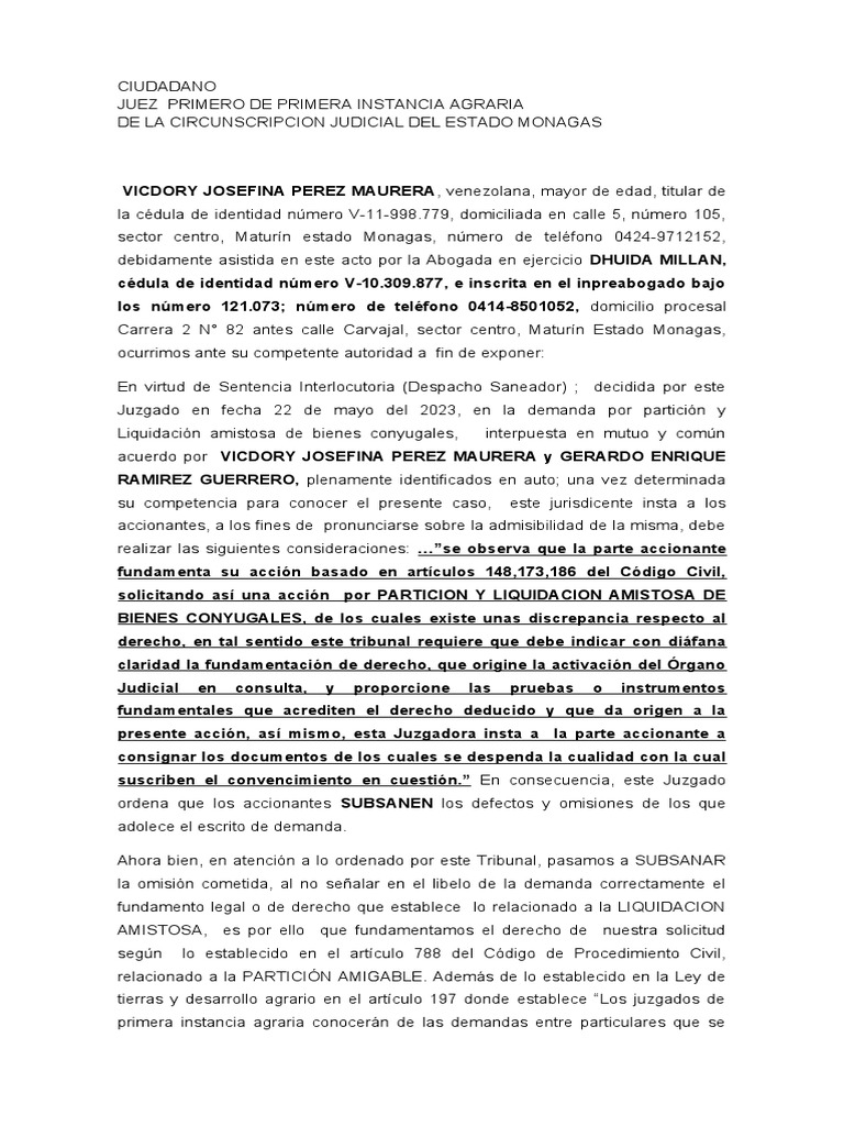 Subsanar Liquidacion Vicdory 2 | PDF | Propiedad de la comunidad ...