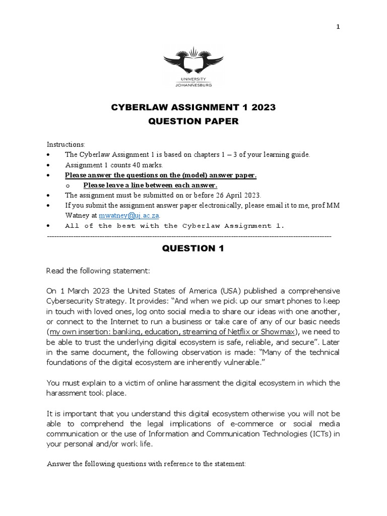Assignment 1 Question Paper 2023 | PDF | Social Media | Popular Culture ...
