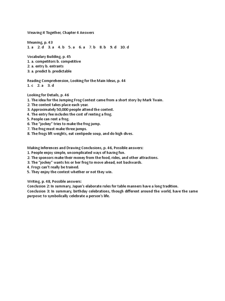 Weaving It Together 3 Chapter 4 Answers PDF