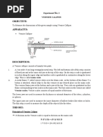 Lab 2, 3 Vernier Caliper