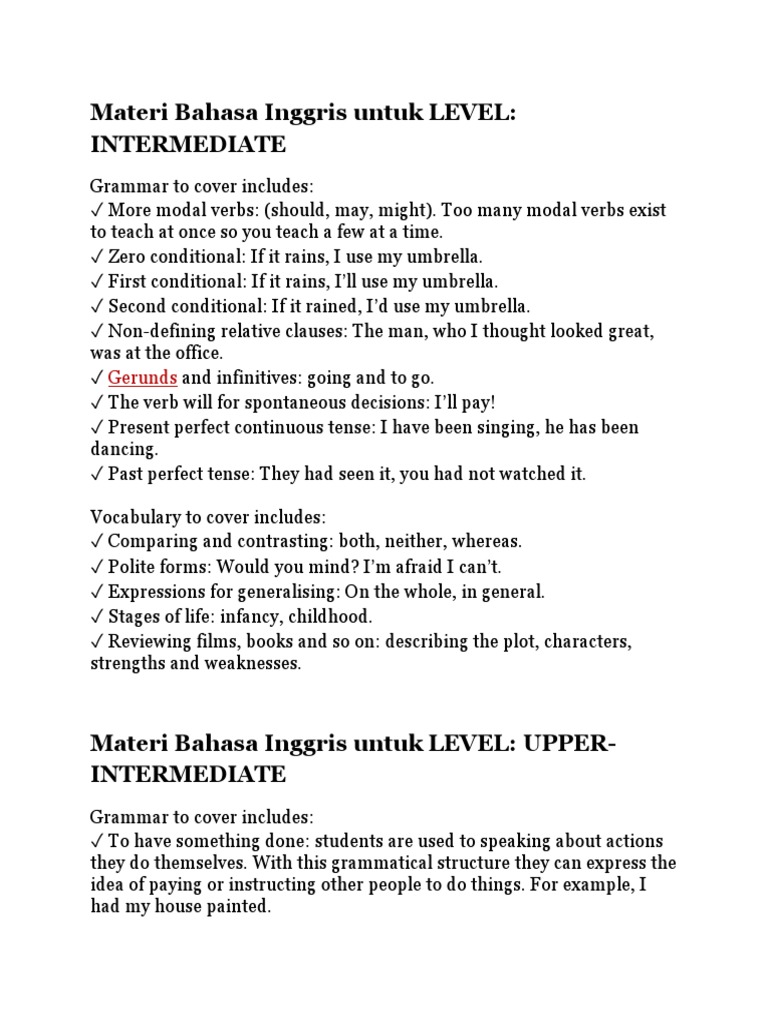 English Language Materials for Levels A2-C2 | PDF | Verb | Grammatical ...