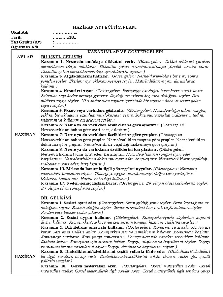 Hazi ran aylik plan pdf